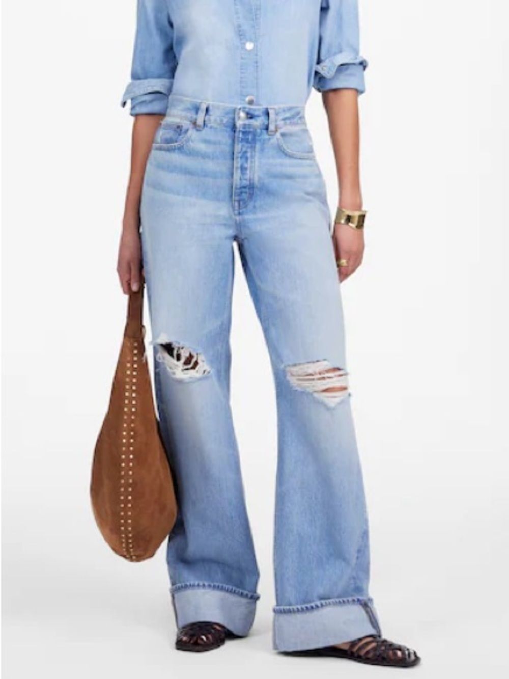 Madewell NEW Low-Slung Baggy Jeans Distressing